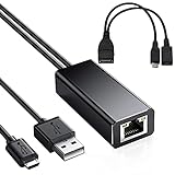 USB Ethernet LAN Adapter, HOTSO Micro USB auf RJ45 Konverter Computer Netzwerk Adapter mit OTG Kabel für Chromecast Fire TV Stick 4K Google Home Mini und mehr Streaming TV Sticks