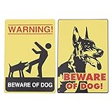 BESPORTBLE 2Pcs Hundewarnschild Vorsicht vor Dem Hundezeichen Warnschild Hundeschild Outdoor- Sicherheitsschild Garten- Hinweis Board für Nicht in Die Innenräume im Freien im Freien in Den