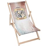 DreamRoots Vatertagsgeschenk Personalisiert - Liegestuhl klappbar Holz für Papa Geschenk - Liegestuhl Holz Geschenke Für Papa - Sonnenliege Klappbar Bester Papa Geschenke