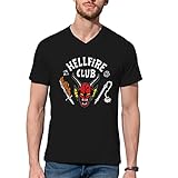 The Hellfire Club Herren Schwarz V-Neck Shirt Size M