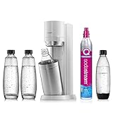SodaStream Wassersprudler Duo White Megapack mit 4 Flaschen und 1 Zylinder, Weiß, 2270181