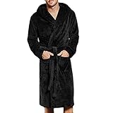 Langer, verlängerter Mantel, Schal, Bademantel, Plüsch, Wintermantel, Herren, korallines, japanisches Dessous, Schwarz , XXL