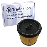 Trade-Shop Filter/Patronenfilter/Lamellenfilter mit Deckel für Caramba Auto 5.0 7.0 9.0 NTS CPWDE 1511P / flexibel, ohne Stahlinnengitter