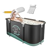 Tragbares Folding Bathtub | Folding Bathtub | Nicht aufblasbar faltbar | Langlebiges Material, einfache Entwässerung und platzsparendes Design, perfekt für kleine Badezimmer, Camping und R