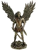 Veronese 708-7496 Erzengel Michael mit Schwert bronziert Skulptur Statue Figur Engel Angel Figurine