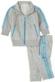 adidas Firebird Trainingsanzug für Kleinkinder, Gr. M, Grau, Mittelgraue Heizung/Hellaqua, 6 Monate