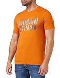 Armani Exchange Herren Slim Fit Large Chest Logo Tee T-Shirt, Orange, XL EU