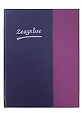 Idena 20104 - Zeugnismappe Ringbuch, DIN A4, 10 Hüllen, glasklar, violett, mit 4 Ring-Mechanik, 1 Stück