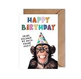 WBdesignz Lustige Geburtstagskarte mit Affen Grins solange du noch Zähne hast - Geburtstag Karte Spruch Lustig Happy Birthday (DIN A6)