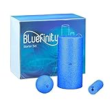 Bluefinity Massagerolle 3er Set für Einsteiger, Selbstmassagerolle verschiedene Größen und Formen, Faszienrolle für Faszientraining, gegen Verspannungen, Fitnessrolle zur Selbstmassage, blau