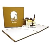 Pop-Up Karte „ Aachen – Panorama mit Aachener Dom“, 3D Grußkarte als Souvenir, Geburtstagskarte, Karte mit Umschlag, Einladung