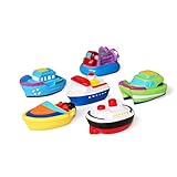 JAYSRIS Badespielzeug Geschenkset(6PCS) Mit Kostenlos Aufbewahrungstasche,Bad Boot Spielzeug,Bath Boat Toys,Schwimmenden Boot Badespaß Zeit Großes Geschenk für Baby