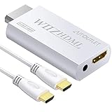 AUTOUTLET Wii zu HDMI Adapter, Wii Hdmi 1080P/720P Full HD Konverter, mit 3,5mm Video Audio Ausgang Buchse und 1,8m HDMI Kabel, für Nintendo Wii, TV Monitor Beamer Fernseher, weiß