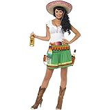Smiffys, Damen Tequila Shooter Girl Kostüm, Kleid, Gestreifter Gürtel und Gürtel mit Holster, Größe: S, 29132