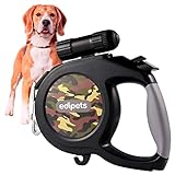 EDIPETS, Hundeleine, Ausziehbare und Einziehbare, mit LED-Taschenlampe, Flexibele Hundeleine für Training und Spaziergänge, Militär-Tarnung