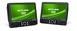 Muse M-990 CVB tragbarer DVD-Player Auto (22,9 cm (9 Zoll), USB, SD / MMC-Kartenleser, AV-Anschluss) mit 2 Bildschirmen und stabiler Halterung für die Kopfstütze (Spange)