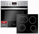 Amica Einbauherd Set | Herd-Kochfeld-Kombination | Backofen mit Grill und Umluft | Rahmenloses Glaskeramik Kochfeld mit Zweikreis und Bräterzone | Timer | Steam Clean | EHC 933 015 E