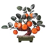 FEIYIYANG Künstlicher Bonsai-Baum Feng Shui Jade geschnitzt Orangenbaum Bonsai Chinesische Art Dekoration Für Wohlstand und Glück Wohnzimmer TV Kabinett Bonsai Porch Dekoration Künstlicher Bonsai