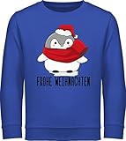 Shirtracer Weihnachten Kinder Geschenk Christmas - Pinguin - Frohe Weihnachten - 104 (3/4 Jahre) - Royalblau - Weihnachten - JH030K - Kinder Sweatshirt Pullover für Jungen und Mädchen