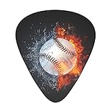 Fire Water Baseball Ball Advanced Gitarrenplektrum 12 Stück Drei Stärken für Bass, E-Gitarre, Akustikgitarrentasche
