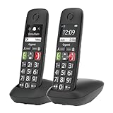Gigaset E290 mit zweitem Mobilteil - Duo Set Senioren-Telefon ohne Anrufbeantworter, mit extra großen Tasten und Displays, Schnellwahltasten, Verstärker-Funktion für extra lautes Hören, schwarz