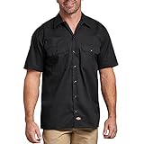 Dickies Herren Freizeithemd Work Shirt Short Sleeved, Schwarz (Black Bk), XXXX-Large (Herstellergröße: 4XL)
