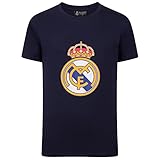 Real Madrid - Jungen T-Shirt mit Vereinswappen - Offizielles Merchandise - Dunkelblau - 8 Jahre