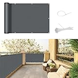 SUNNY GUARD Balkon Sichtschutz 90x600cm Balkonverkleidung Balkonabdeckung Balkonumspannungen UV-Schutz Wind und wetterfest mit Kabelbinder,