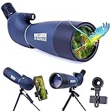 25-75x70mm Spektive mit Stativ, Telefonadapter & Tragetasche, Zoom BAK4 Prisma 45 Grad wasserdichtes Teleskop für Zielschießen Vogelbeobachtung Jagd Wildlife Landschaft (GN014-70)