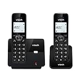 VTech CS2001 schnurloses Telefon mit 2 Mobilteilen, ECO+ Modus, Festnetztelefon, schwarz, Anrufsperre, Freisprechfunktion, große Tasten, Zwei Zeilen Display
