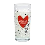 Sheepworld Trinkglas Motiv 'Gibt' | Glas mit Motivdruck, Herz, Wasserglas, 50 cl | Geschenk Geburtstag, Liebe, Valentinstag | 46230