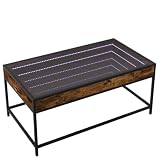 SXJEQOC Moderne Couchtische Couchtisch Vintage Coffee Table Living Room Couchtisch Landhausstil - Couchtisch mit Infinity-LED Räuchereiche 90x50x41 cm für Wohnzimmer Balkon Livingroom G
