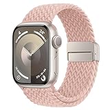 arktisband Geflochtenes Armband Casual mit Magnetverschluss kompatibel mit Apple Watch Ultra 1 und 2, Series 1-9, SE (42, 44, 45, 49 mm Gehäuse) (Sandrosa, Polarstern)