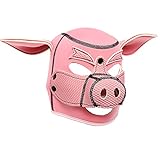 AlevRam Schweinemaske Erwachsene,Latex Vollkopfmaske Gepolsterte Gummi Schwein Cosplay Maske