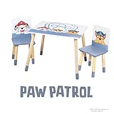 roba Kindersitzgruppe Paw Patrol - 2 Kinderstühle & 1 Tisch für Kinder - Sitzgarnitur/Sitzmöbel mit Zeichentrick Hunden - Holz weiß - ab 18 Monaten…