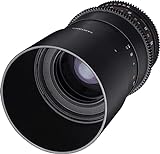 Samyang 100/3,1 Objektiv Makro Video DSLR Canon EF manueller Fokus Videoobjektiv 0,8 Zahnkranz Gear, Makroobjektiv schwarz