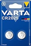 VARTA Batterien Knopfzelle CR2025, 2 Stück, Lithium Coin, 3V, kindersichere Verpackung, für elektronische Kleingeräte - Autoschlüssel, Fernbedienungen, Waagen