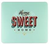 WENKO 2712968500 Multi-Platte Home Sweet Home für Glaskeramik Kochfelder, Schneidbrett, Gehärtetes Glas, 50 x 0,5 x 56 cm, Mehrfarbig