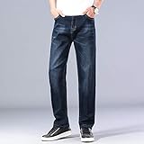ShSnnwrl Bequem und weich Jeans Hose Plus Size Herren Hellblaue Jeans Neue Loose Straight Advanced Stretch Jeanshose Herren Marke