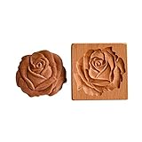 Provance Rose Keksstempel, Handwerk Dekorieren Backwerkzeug, Provance Rose Cookie Stempel Prägeform, Lustige Keksformen aus Holz zum Backen, für Plätzchenstempel Prägehandwerk Dekorieren Backwerkzeug