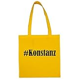 Tasche #Konstanz Größe 38x42 Farbe Gelb Druck Schwarz