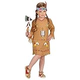 Widmann - Kinderkostüm Indianerin, Kleid, Stirnband mit Federn, Karneval, Mottoparty