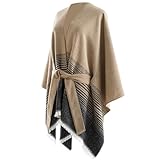BHFYOB Weicher, bequemer Schal, warmer, stilvoller Umhang, modische Ponchos für stilvolle Frauen im Herbst und W