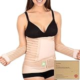 KeaBabies 3 in 1 Postpartum Gürtel für Damen - Bauchgurt nach Geburt Kaiserschnitt - Rückbildungsgürtel nach Geburt - Postnatal Bauchband nach Geburt (Classic Ivory, Medium/Large)
