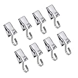 HOLIDYOYO 50 Stück Gardinenringe Aus Edelstahl Mit Clips Satin Nickel Vorhangklammern Öffnen Und Schließen Für Einfache Montage Und Stilvolle Heimdekoration Silb