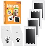 4 pcs Fußabdruck Baby Nabance Pfotenabdruck set Hund Katze, Baby Fussabdruck set Clean Touch Fussabdruck Baby Handabdruck Baby Kontakt nicht mit Farbe für Baby Shower Geschenk für Haustiere B