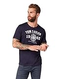 TOM TAILOR Herren T-Shirt mit Logoprint 1008637, 10690 - Knitted Navy, L