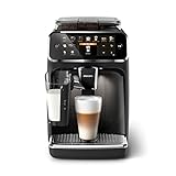 PHILIPS Series 5400 Kaffeevollautomat – LatteGo Milchsystem, 12 Kaffeespezialitäten, Intuitives TFT Display, Mit der ExtraShot Funktion, 4 Benutzerprofile, Schwarz (EP5441/50)