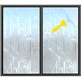 Sichtschutz-Fensterfolie, Bambus-Muster, Sichtschutzfolie, Milchglas-Fensterfolie, nicht klebend, für Badezimmer, Büro (Bambus)
