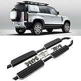 BrightFootBook Trittbrett Für Seitliche Stufenstange Für Land Rover Defender 2020 2021, Originalmodell, Kann 300 Kg Laden,Black+Silver